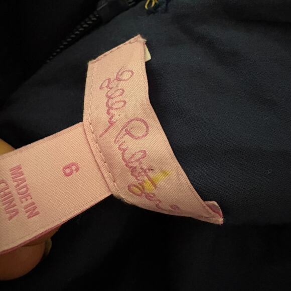 Lilly Pulitzer Evaline Dress Sleeveless Mini Navy Blue Gold Nautical - 6 - Picture 8 of 9